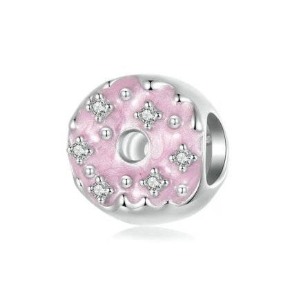 RŮŽOVÝ DONUT, STŘÍBRNÝ KORÁLEK, ŠPERKY DANIEK, FIT PANDORA