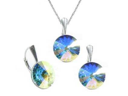 Set Swarovski elements Rivoli 12 mm dúhový CRYSTAL AB F