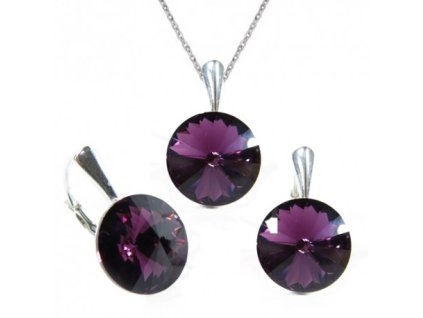 Set Swarovski elements Rivoli 12 mm fialový AMETHYST
