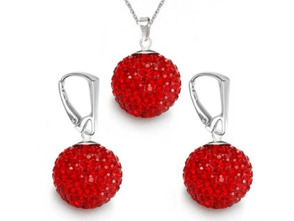 Set Swarovski elements Discoball 18 mm červený Light Siam