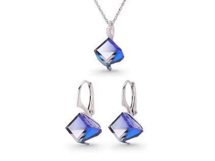 Set kocky Swarovski elements 8 mm modrý BERMUDE BLUE