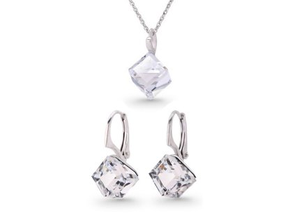 Set Swarovski elements kocky 8 mm číry CRYSTAL CAL'VZ'
