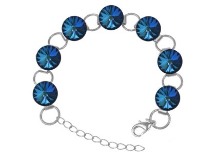 Náramok Swarovski elements 12mm rivoli modrý – BERMUDA BLUE