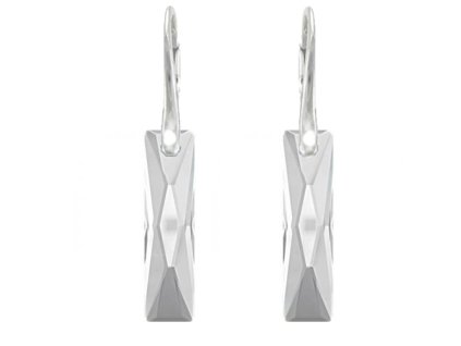 Elegantné náušnice Swarovski elements Queen Baguette číre CRYSTAL 25mm