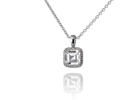 Strieborný prívesok s výraznou ozdobou so zirkonmi SS128P , AG 925/1000 - číra