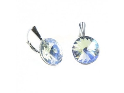 Náušnice swarovski elements Rivoli 8 mm biele MOONLIGHT