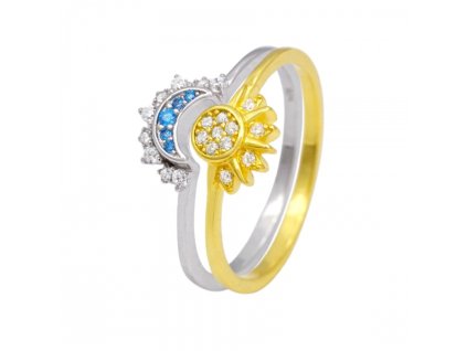 Strieborná sada prsteňov - 2 kusy - 54 | 40146754