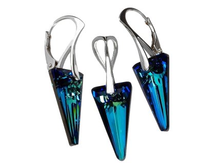 Set Swarovski elements Spike modrý Bermuda Blue 18mm