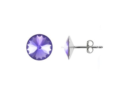 Náušnice swarovski elements Rivoli 6 mm fialové TANZANITE – napichovačky