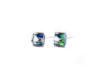 Náušnice swarovski elements kocky 8 mm zelené CRYSTAL Vitrail Medium – napichovačky