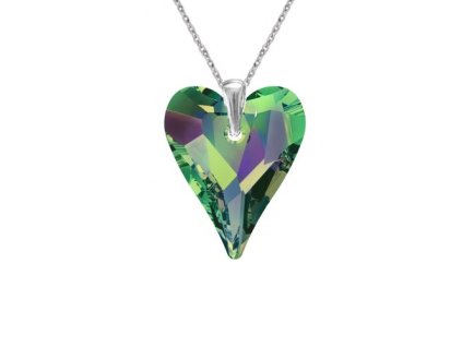 Prívesok srdce Swarovski elements zelený CRAZY – CRYSTAL Vitrail Medium 17mm