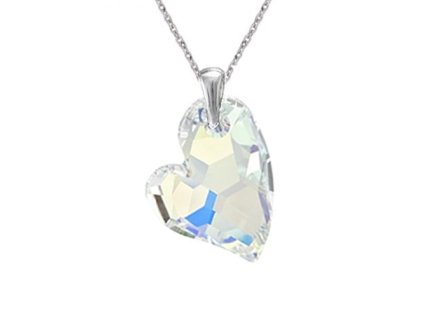 Prívesok Swarovski elements srdce Devoted2U dúhový CRYSTAL AB 27mm