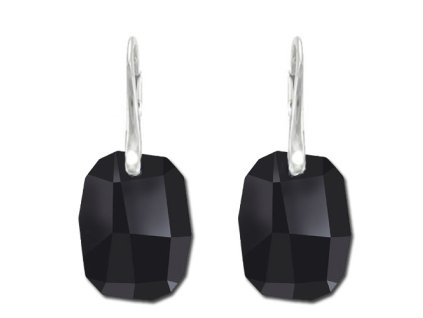 Náušnice  Swarovski elements  Graphic čierne JET 19mm