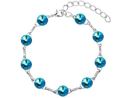Náramok S Swarovski elements 10mm rivoli modrý – Bermuda Blue