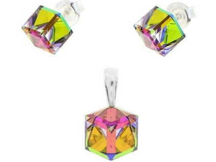 Set Swarovski elements kocky 6 mm zelený Crystal VITRAIL MEDIUM