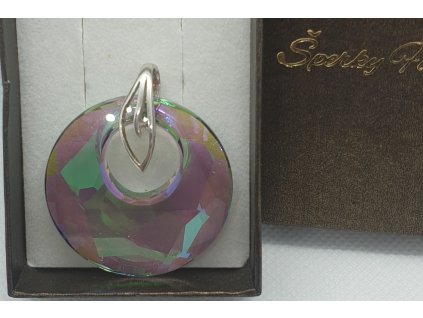 Prívesok Swarovski elements Victory fialovozelený Paradise  Shine 38mm