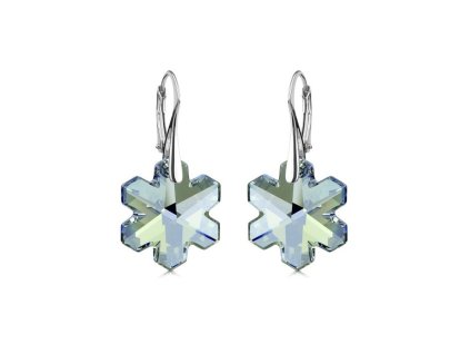 Strieborné náušnice Swarovski elements vločka modrá - Blue Shade 20mm