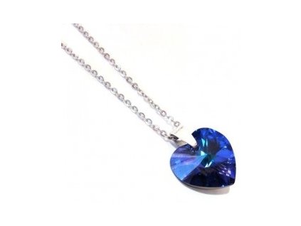 Náhrdelník Swarovski elements srdce fialové - Heliotrope 18mm