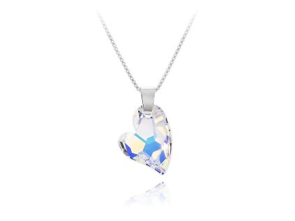 Náhrdelník Swarovski elements srdce Devoted dúhové - Crystal AB 27mm
