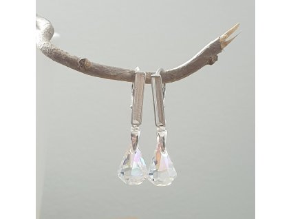 Náušnice  Swarovski elements Xirius Raindrop CRYSTAL AB 14mm