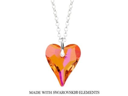 Náhrdelník Swarovski el. srdce crazy- Astral Pink 27mm