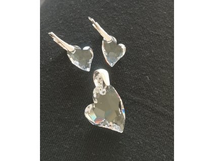 Set Swarovski elements srdce Devoted2U číry CRYSTAL 17mm