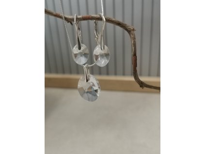 Set  Swarovski elements oval číry CRYSTAL 12mm