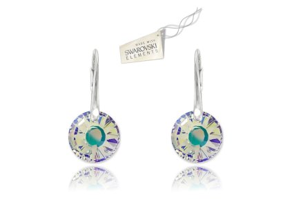 Náušnice Swarovski elements Sun 19mm dúhové CRYSTAL AB