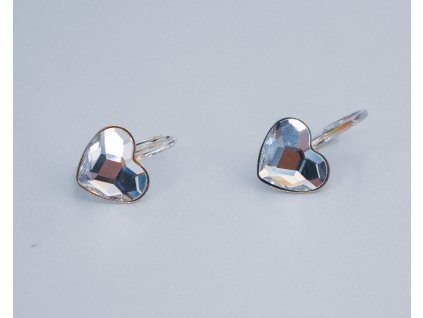 Náušnice srdce swarovski elements číre Crystal 10mm