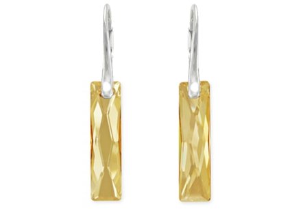 Náušnice elegantné - swarovski elements Queen Baguette zlaté Golden Shadow 25mm