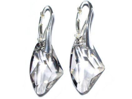 Náušnice  Swarovski elements Galactic sivé SILVER SHADE 19mm