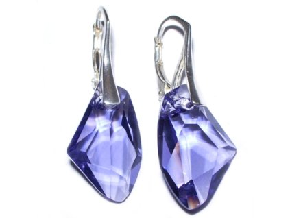 Náušnice  Swarovski elements Galactic fialové Tanzanite 19mm
