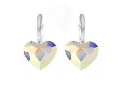 Náušnice srdce Swarovski elements dúhové Crystal AB 10mm