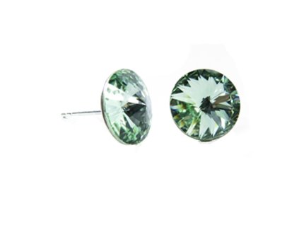 Náušnice Swarovski elements rivoli 12 mm zelené CHRYSOLITE – napichovačky