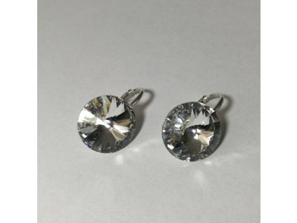 Náušnice Swarovski elements rivoli 14 mm biele CRYSTAL