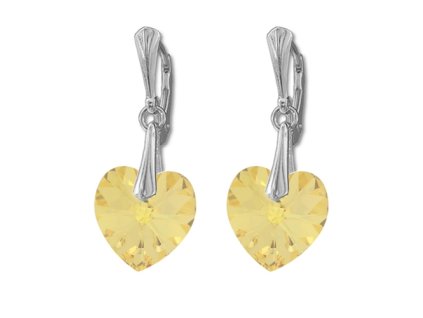 Náušnice Swarovski elements  srdce 14,4x14 mm zlaté GOLDEN SHADOW