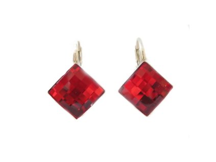 Náušnice Swarovski elements štvorec LIGHT SIAM 10mm