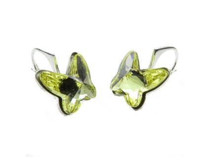 Náušnice Swarovski elements  motýliky 12 mm ŽLTE