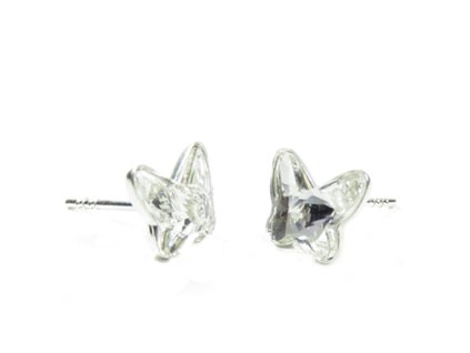 Náušnice Swarovski elements  motýliky 12 mm číre Crystal – napichovačky