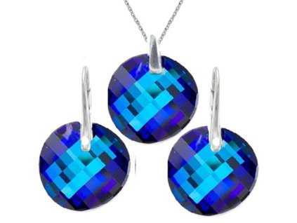 Krásny set Swarovski elements Twist modrý BERMUDA BLUE 18mm