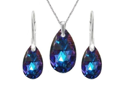 Set Swarovski elements hruška fialový HELIOTROPE 16mm