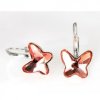 Náušnice Swarovski elements motýliky 12 mm ružové ANTIQPINK