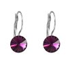 Náušnice Swarovski elements Rivoli 8 mm fialové AMETHYST