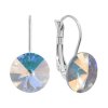 Náušnice Swarovski elements Rivoli 8 mm dúhové CRYSTAL AB