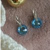 Nausnice Swarovski elements Classic Cut modra Aquamarine Shimmer 14mm 2