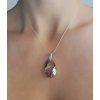 Nahrdelnik Swarovski elements hruska Crystal Rose Patina 28mm 2