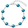 Náramok S Swarovski elements 10mm rivoli modrý – Bermuda Blue