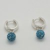 Náušnice kreoly so swarovski elements Discoball 8mm modré  Aquamarine