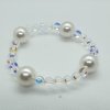 Krásny dúhový náramok Swarovski elements Round Crystal AB a perla