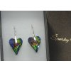 Čarokrásne náušnice Swarovski elements srdce Crazy zelené Crystal Vitrail medium 17mm